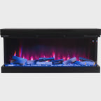 3-Sided Media Wall Fireplace — Smart Electric Fire, 50/60 Inch