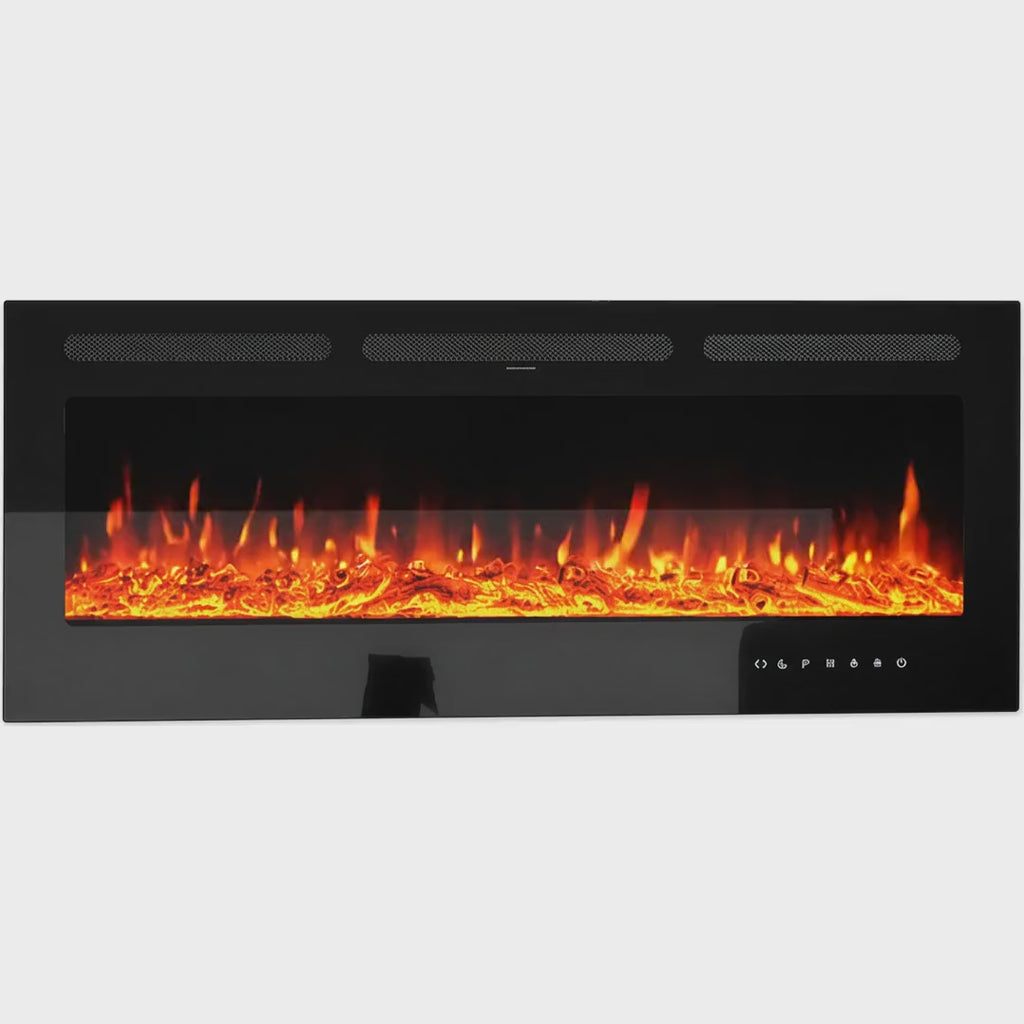 Wall Mounted Electric Fire 50 Inch — Recessed, 12 Flame Colours