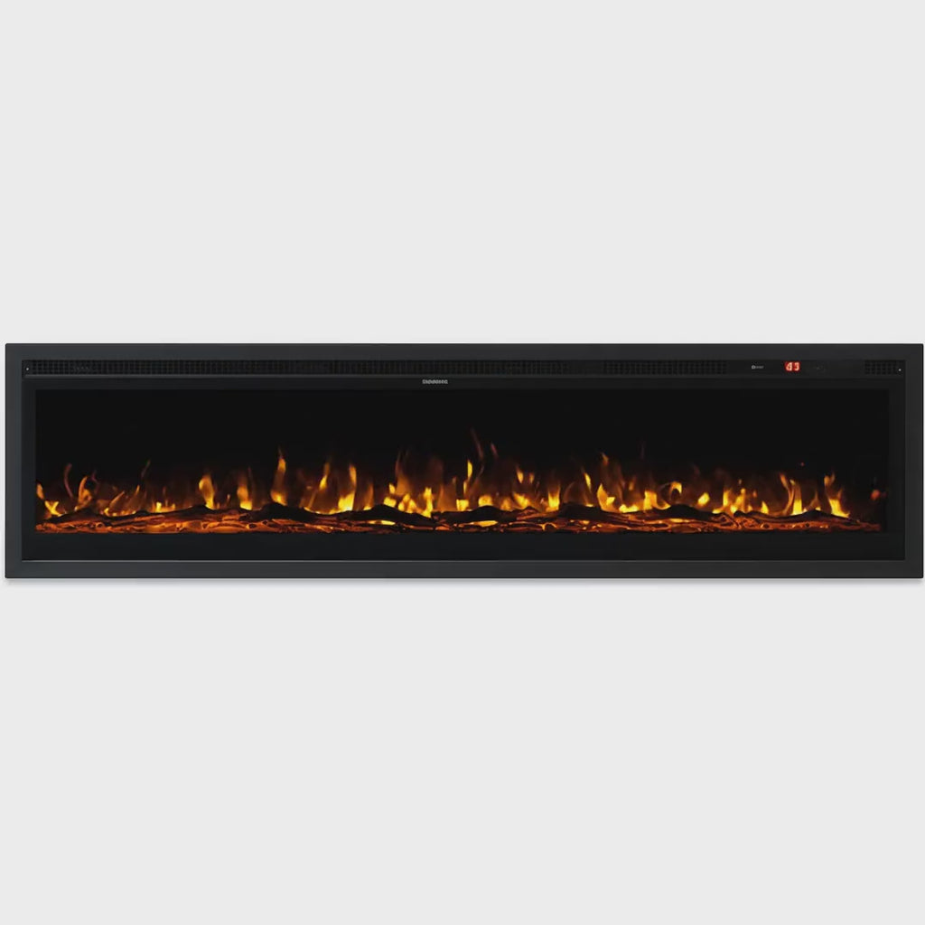 Wall Mounted Electric Fire 60 Inch — 12 Flame Colours