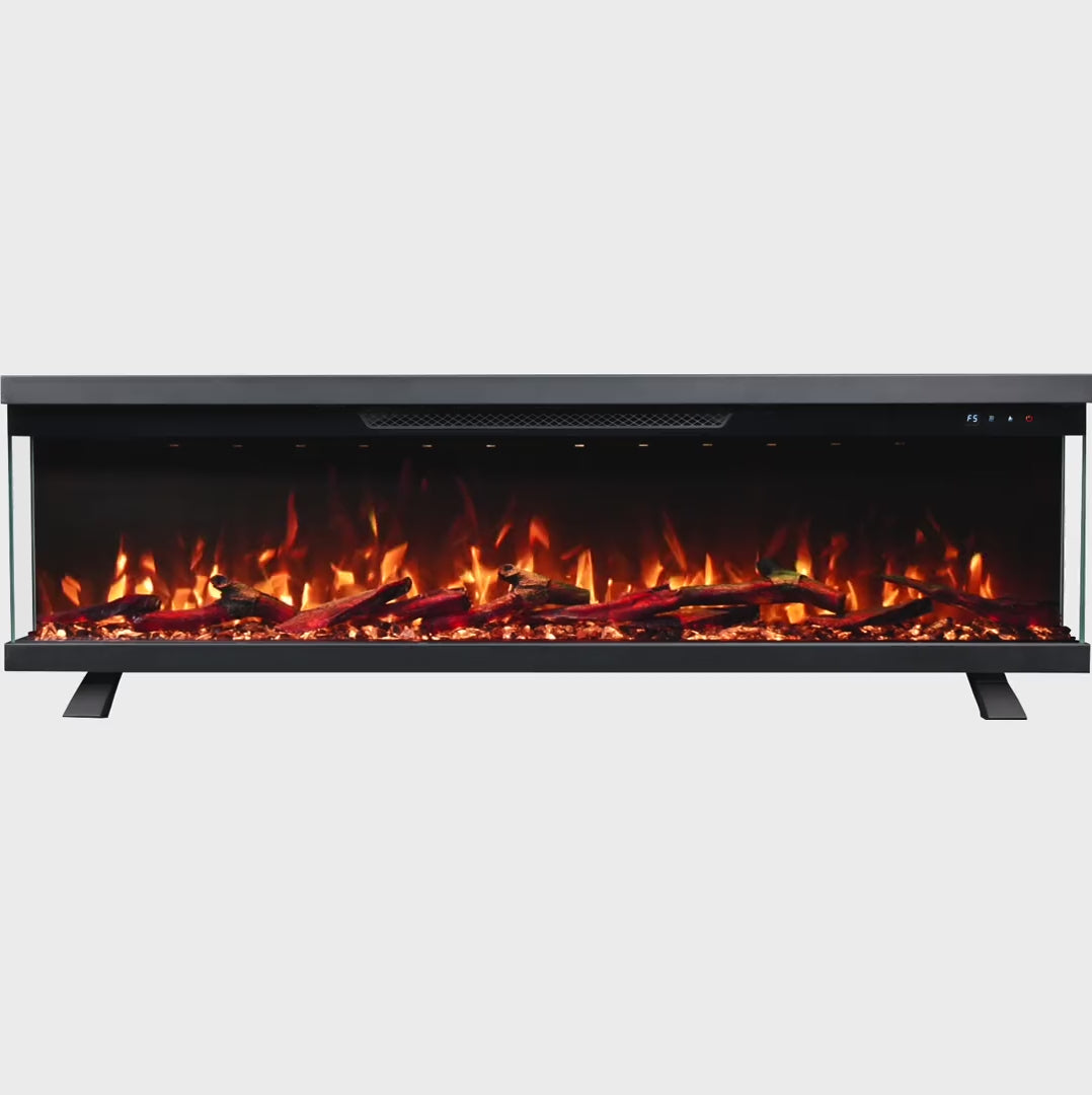 3 Sided Electric Fire for Media Wall — Luxion Panoramic