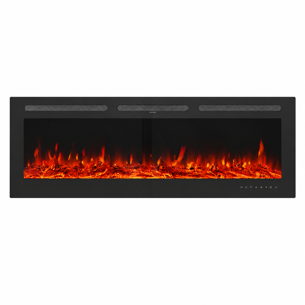 Recessed Wall Mounted Electric Fire — 50 Inch, 12 Flame Colours