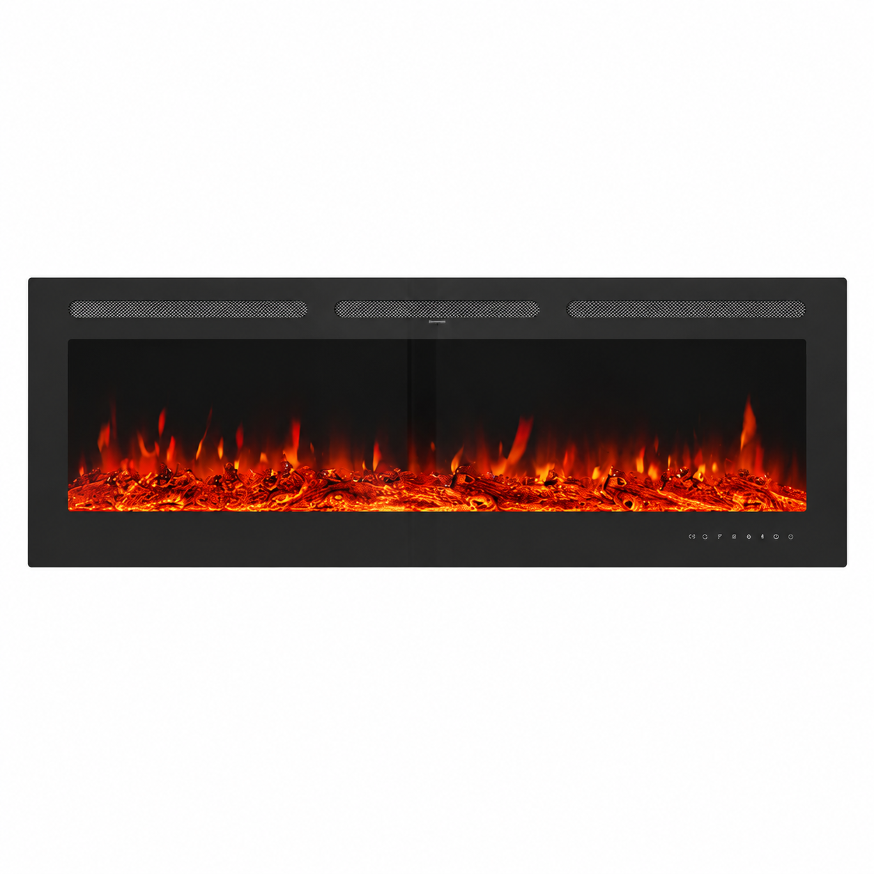 Recessed Wall Mounted Electric Fire — 50 Inch, 12 Flame Colours